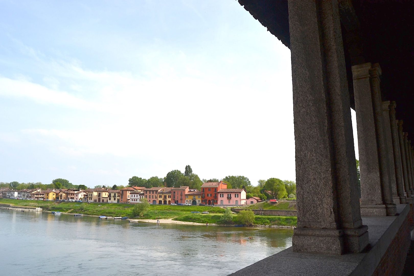 Colorful houses in Pavia's Borgo Ticino neighbourhood