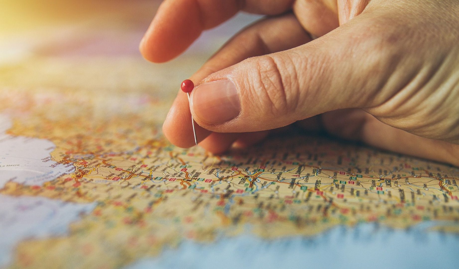 Pinning on a map for travel wishlist