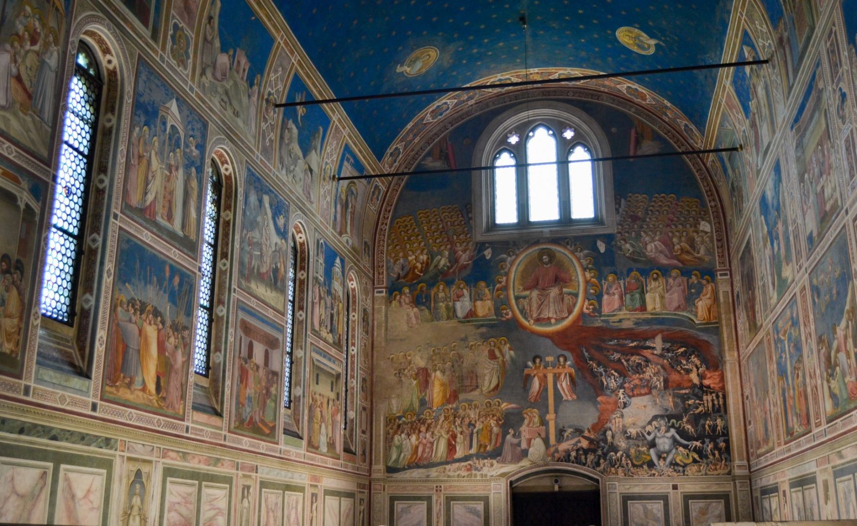 Frescoes inside the Scrovegni Chapel in Padua