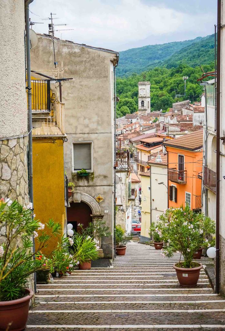 The village of Carpinone, one of the stops along the Italian Trans-Siberian railway line
