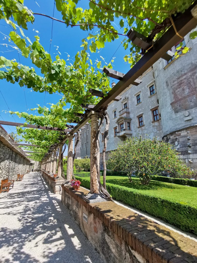 The garden of Buonconsiglio castle in Trento